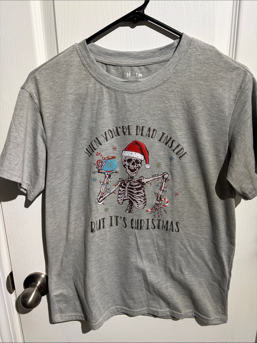 NWOT SHEIN Holiday Graphic Tee 'When You're Dead Inside But It's Christmas'